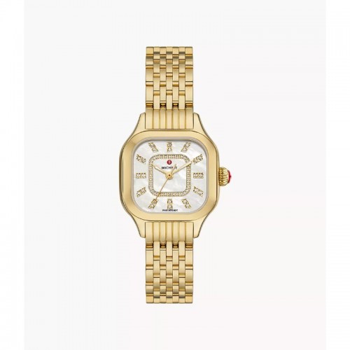 Meggie 18K Gold-Plated Diamond Dial Watch