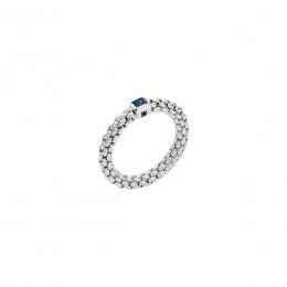 Fope 18k White Gold Stretch Blue Sapphire Ring 