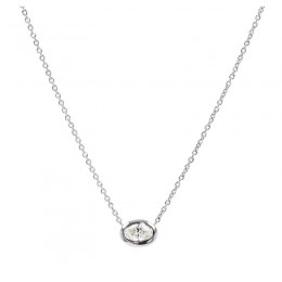 Roberto Coin 18k Small Oval Diamond Pendant Necklace