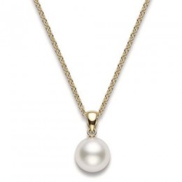 Mikimoto Pearl Pendant Necklace In 18k Yellow Gold 
