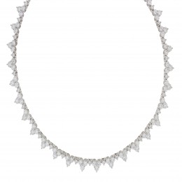 Damaso 18k White Gold Diamond Eternity Necklace