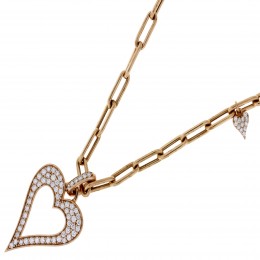 Damaso 18k Rose Gold Diamond Heart Pendant 