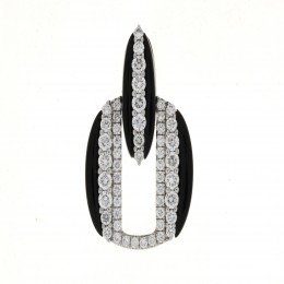 Damaso 18k White Gold Black Ceramic And Diamond Earrings