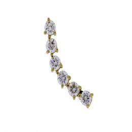 Damaso 18k Yellow Gold Diamond Crawler Earrings 