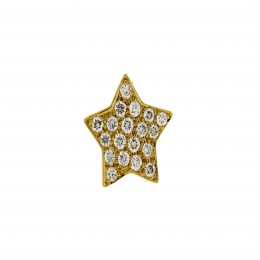 Damaso 18k Yellow Gold Star Stud Earrings 