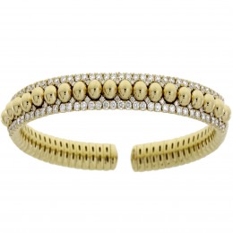 Damaso 18k Yellow Gold Beaded And Diamond Bracelet