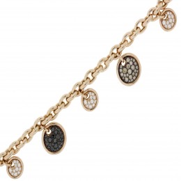 Damaso 18k Rose Gold Black And White Diamond Bracelet