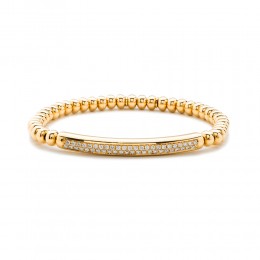 Hulchi Belluni 18k Yellow Gold Tresore Diamond Stretch Bracelet
