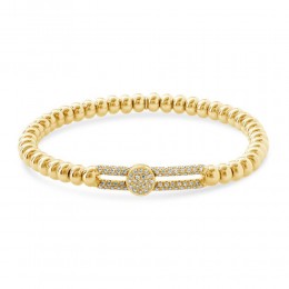 Hulchi Belluni Tresore Stretch Bracelet, 18K Yellow Gold