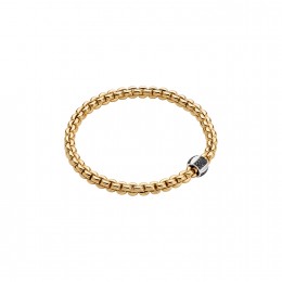 Fope 18k Yellow Gold Flex’it Bracelet With Black Diamond 