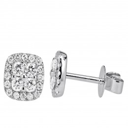 18k White Gold Diamond Stud Earrings