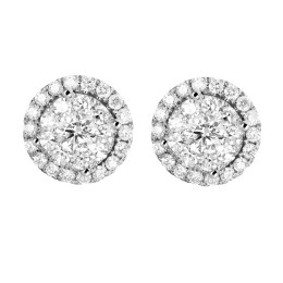18k White Gold Diamond Cluster Stud Earrings