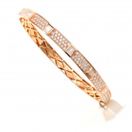 18k Yellow Gold Diamond Bangle Bracelet 