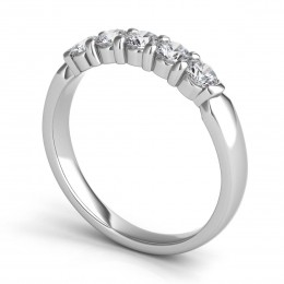 Platinum Five-diamond Mutual Prong Wedding Ring