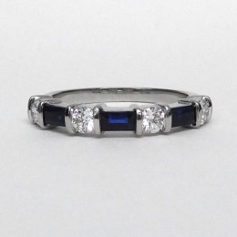 A Platinum Sapphire And Diamond Ring 