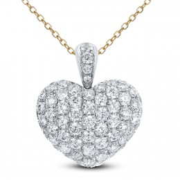 An 18k White Gold Diamond Heart Pendant