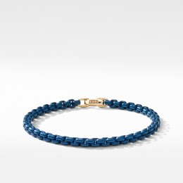 DY Bel Aire Chain Bracelet in Navy with 14K Yellow Gold Accent