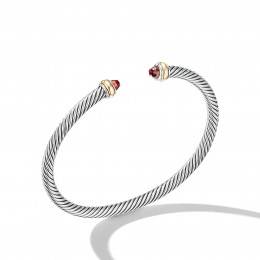 Cable Classic Bracelet with Garnet and 18K Yellow Gold