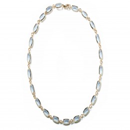 A & Furst 18k Yellow Gold Necklace With Blue Topaz