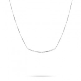 Goa Pave Diamond Bar Necklace In White Gold