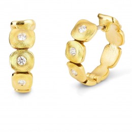 Alex Sepkus 18k Yellow Gold Diamond Huggie Earrings 