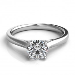 Platinum Round Engagement Ring Setting
