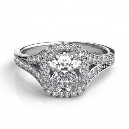A Platinum Pave Diamond Engagement Ring  