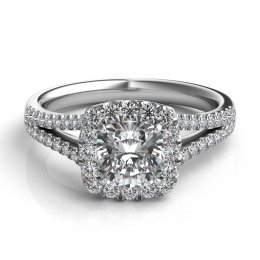 Platinum Pave Set Semi-mount Engagement Ring 