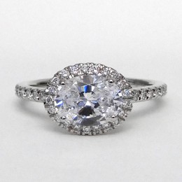 Platinum Horizontal Pave Engagement Ring