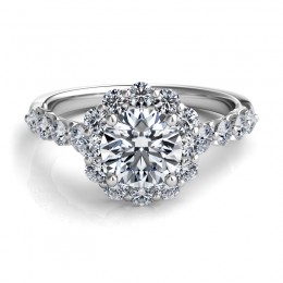 A Platinum Semi Mount Engagement Ring