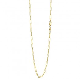 SYNA 18k Yellow Gold Solid Paper Clip Chain