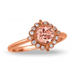 Doves 14k Rose Gold Diamond Ring