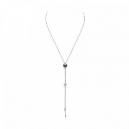 Mikimoto Akoya And Black South Sea Pearl Lariat Necklace In 18k White Gold 
