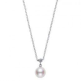 Mikimoto Akoya Cultured Pearl And Diamond Pendant In 18k White Gold