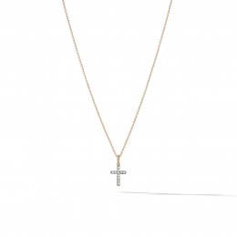 Cable Collectibles Cross with Diamonds in Gold on Chain