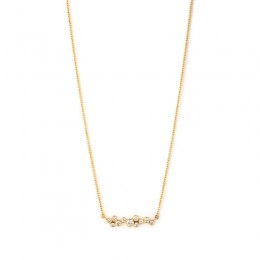 SYNA champagne Diamond Bar Cluster Necklace