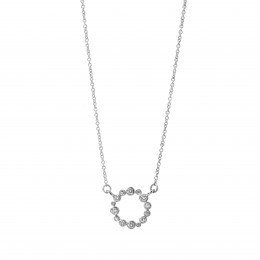 SYNA 18k White Gold Cosmic Diamond Circle Necklace