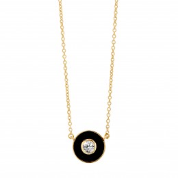 SYNA 18k Yellow Gold Enamel & Diamond Necklace