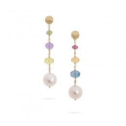 Africa Gemstone Pearl Drop Earrings