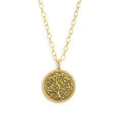 SYNA 18k Yellow Gold & Oxidized Silver Jardin Tree Of Life Pendant 