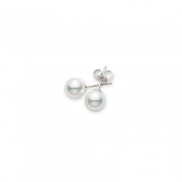 Mikimoto Pearl Stud Earrings In 18k White Gold 