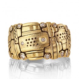Alex Sepkus 18k Yellow Gold Hill Of Crosses Ring