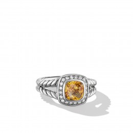 Petite Albion®Ring with Citrine and Diamonds