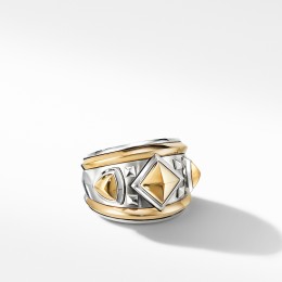 Bold Renaissance Wide Ring with 18K Yellow Gold