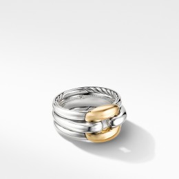 Thoroughbred® Cushion Link Ring with 18K Yellow Gold