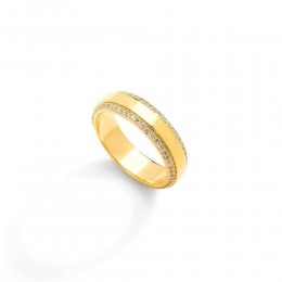 SYNA 18k Yellow Gold Cosmic Round Band 