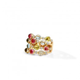 SYNA 18k Yellow Gold Candy Multi Gem Band