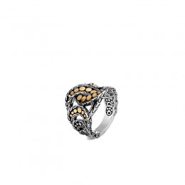 Dot Ring in Silver and 18K Gold