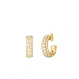 18k Gold Siena Diamond Huggy Earrings