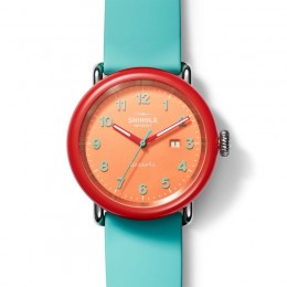 Silly Putty Detrola 43mm,  Quartz Turquoise Silicone Strap Watch